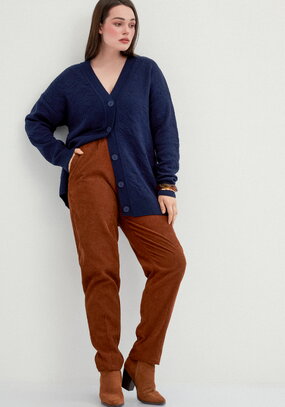 Брюки из микровельвета с комфортным поясом