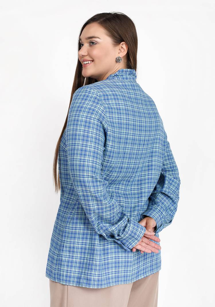 Блуза в клетку с бантом шир.  750, рис. 7