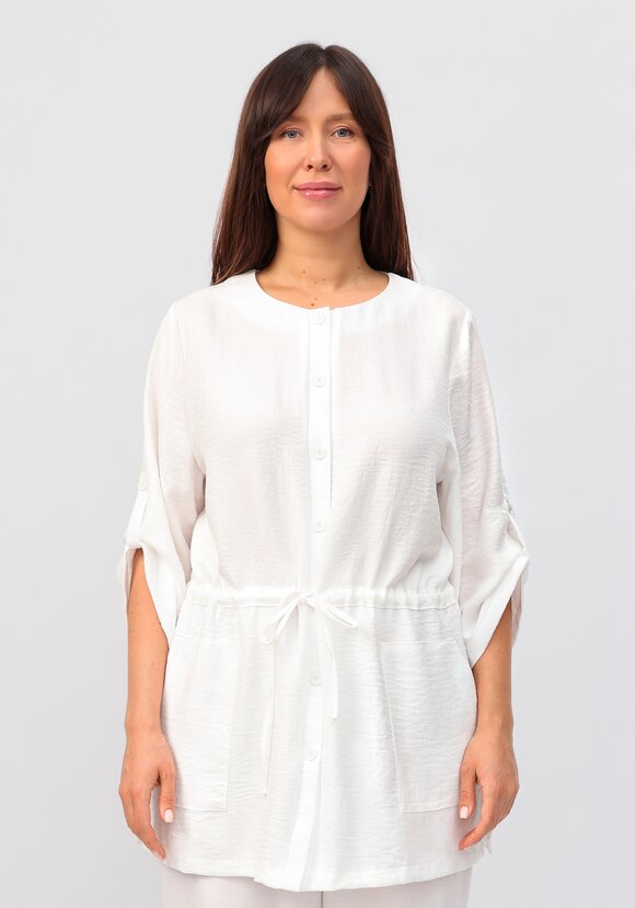 Кардиган на пуговицах с кулиской по талии шир.  580, рис. 43