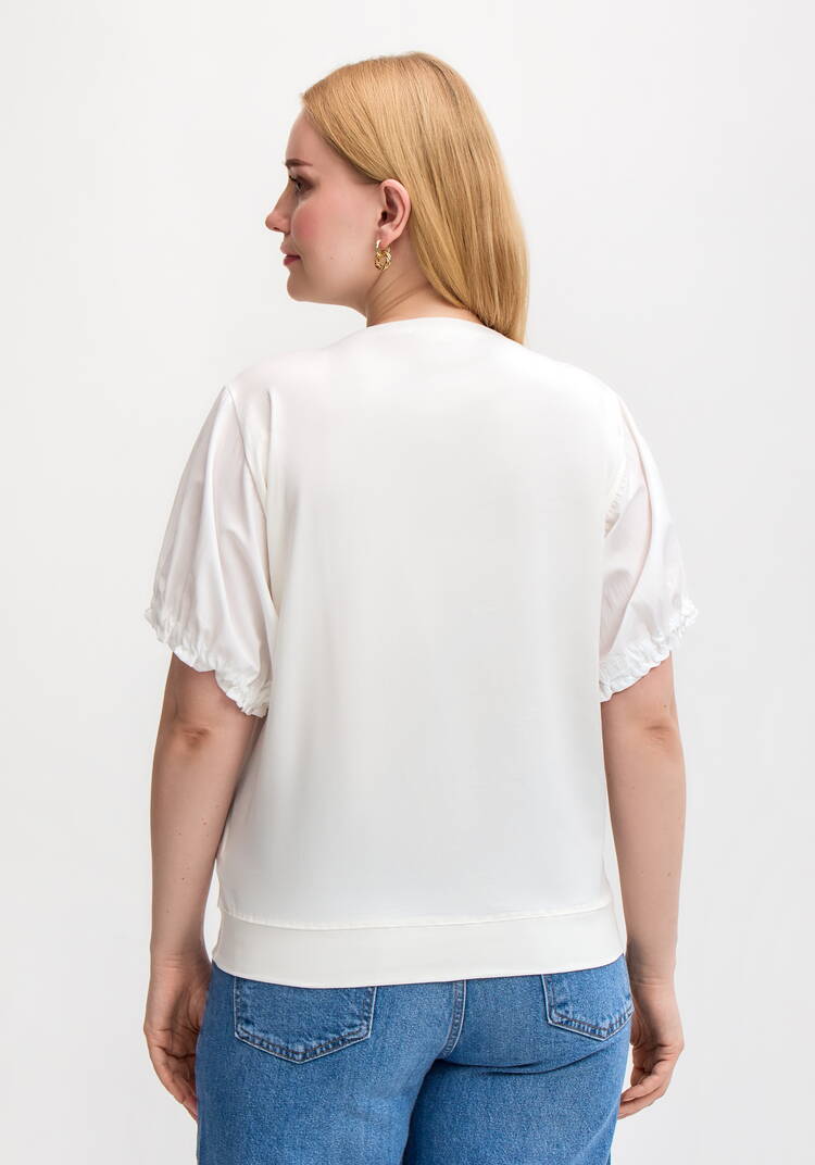 Блуза с ярким принтом и коротким рукавом шир.  750, рис. 20