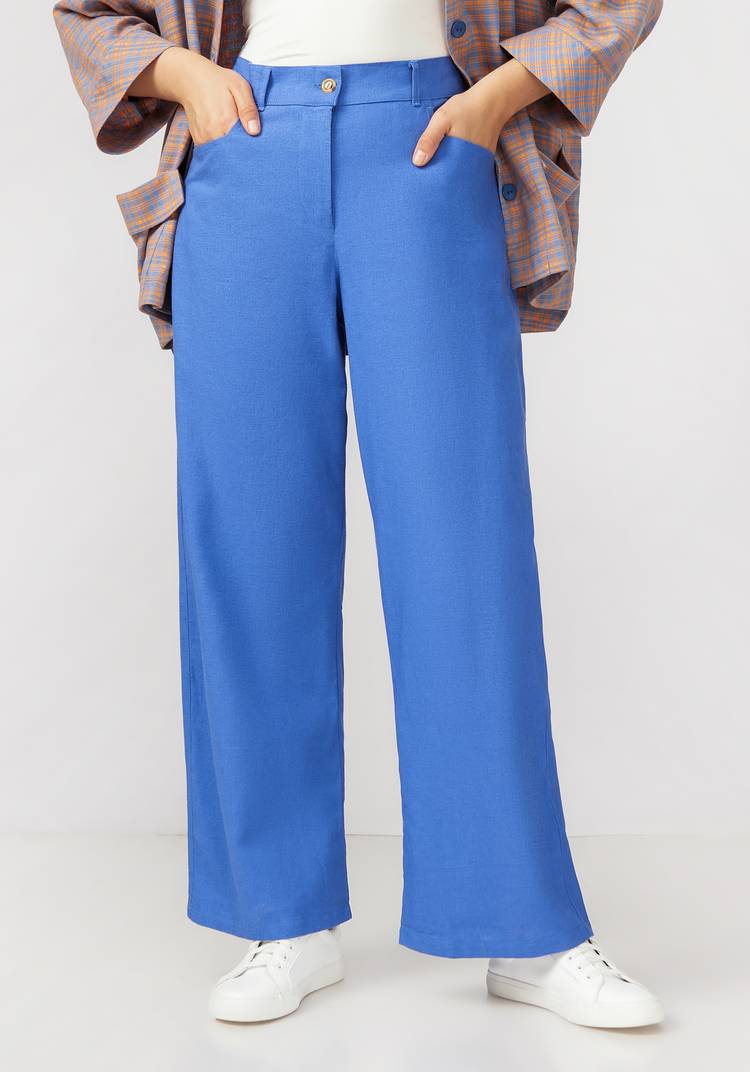 Брюки палаццо из льняной ткани шир.  750, рис. 18