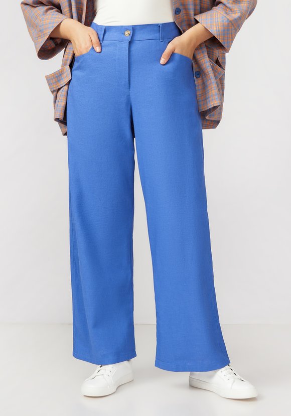 Брюки палаццо из льняной ткани шир.  580, рис. 18