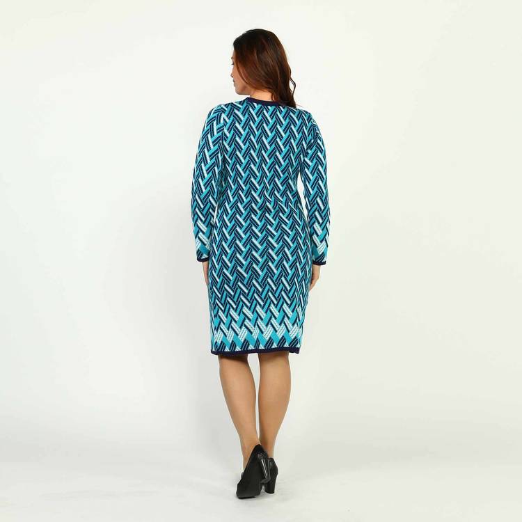 Платье вязаное с геометрическим рисунком шир.  750, рис. 14