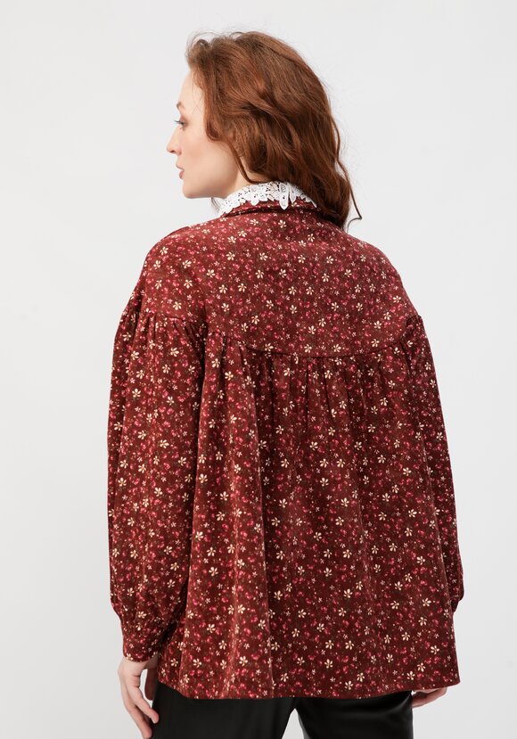Блуза с цветочным принтом и воротником шир.  580, рис. 24