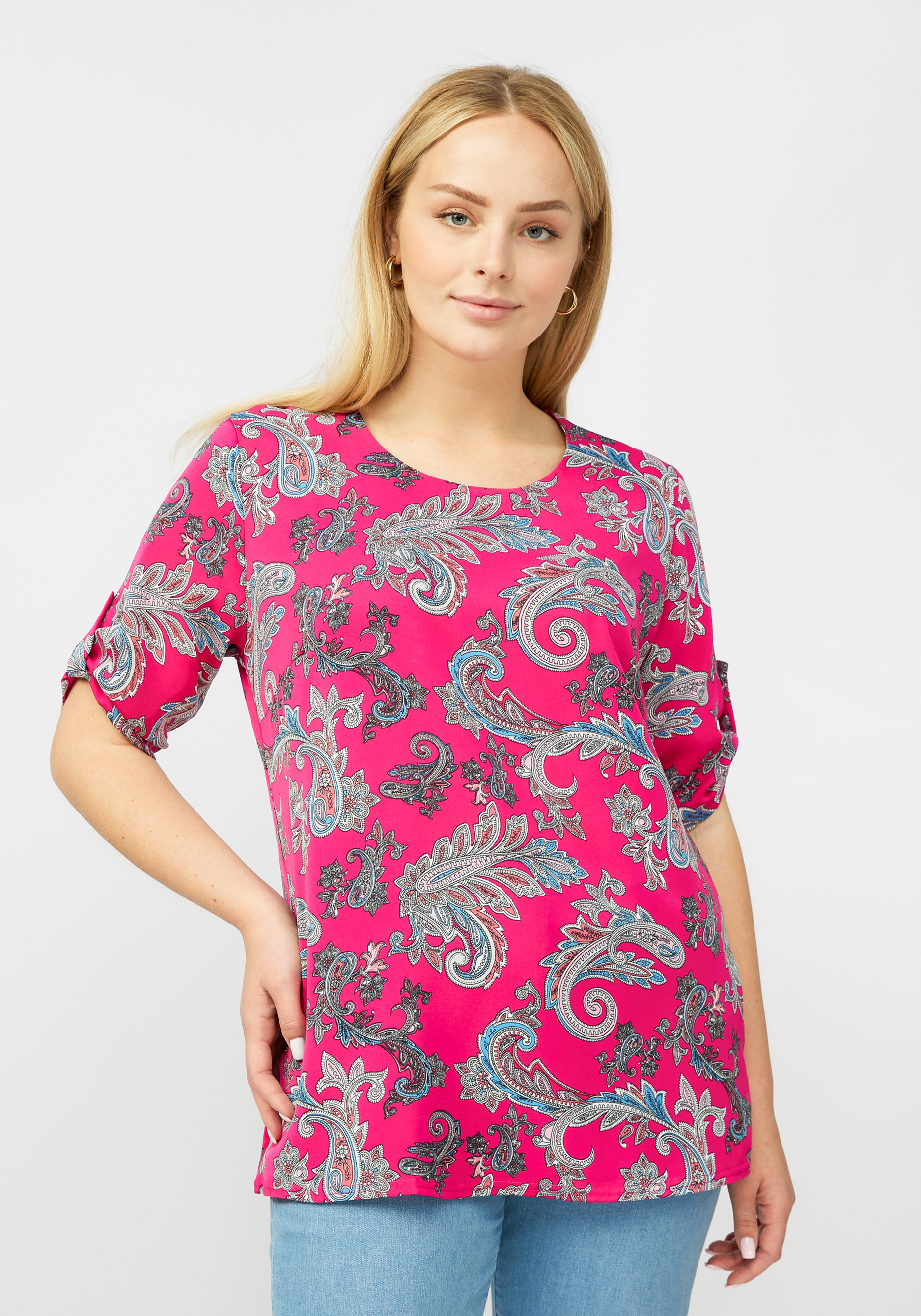 Блуза женская "Джессика" LORICCI, размер 54, цвет розовый - фото 9