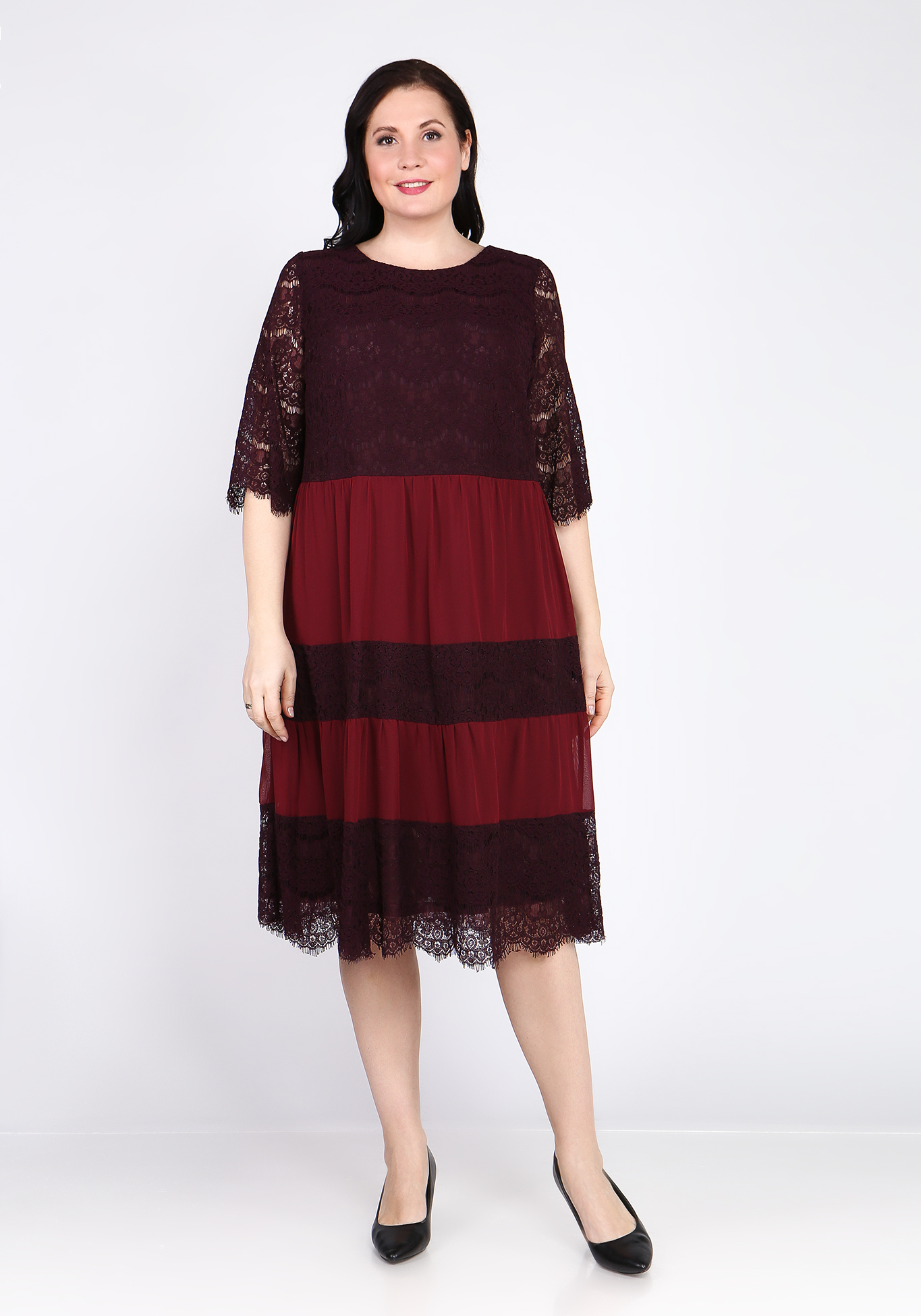 Платье ажурное "Лиана" Bel Fiore, размер 50, цвет бордовый - фото 6
