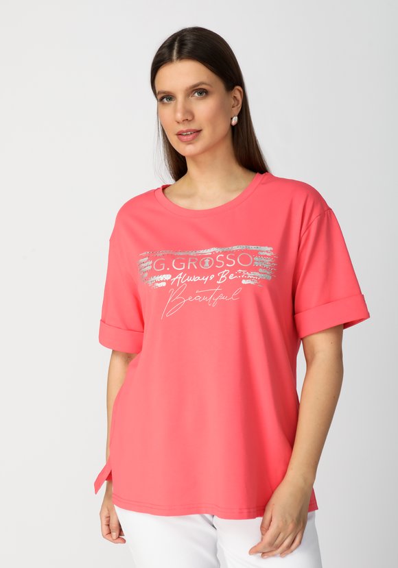 Футболка с принтом и разрезами по бокам шир.  580, рис. 12