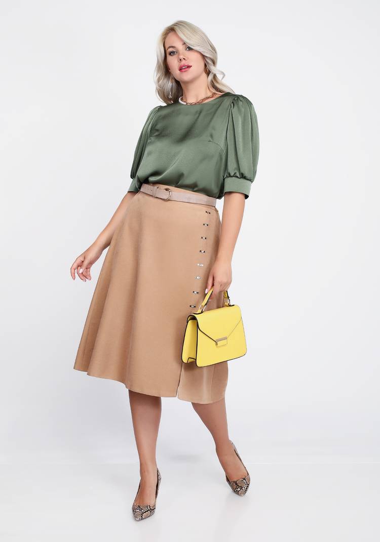 Блуза однотонная с рукавом на манжете шир.  750, рис. 7