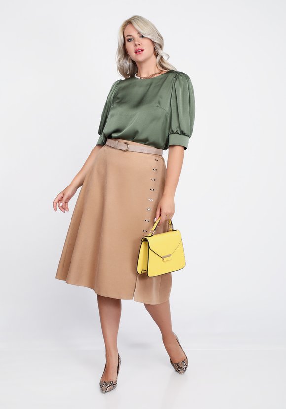 Блуза однотонная с рукавом на манжете шир.  580, рис. 7