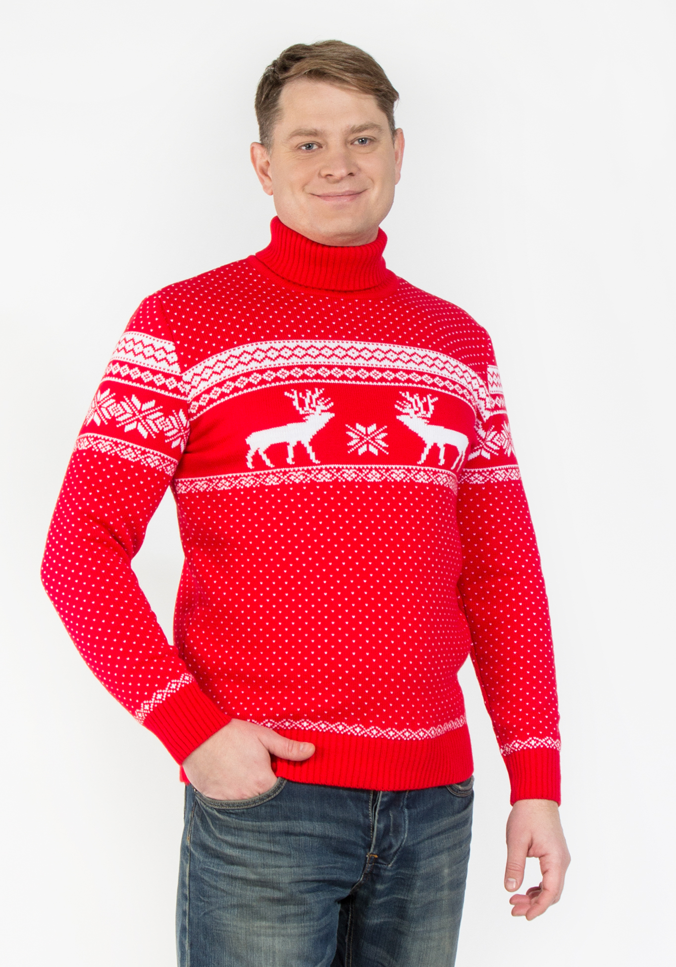 Джемпер с новогодним принтом