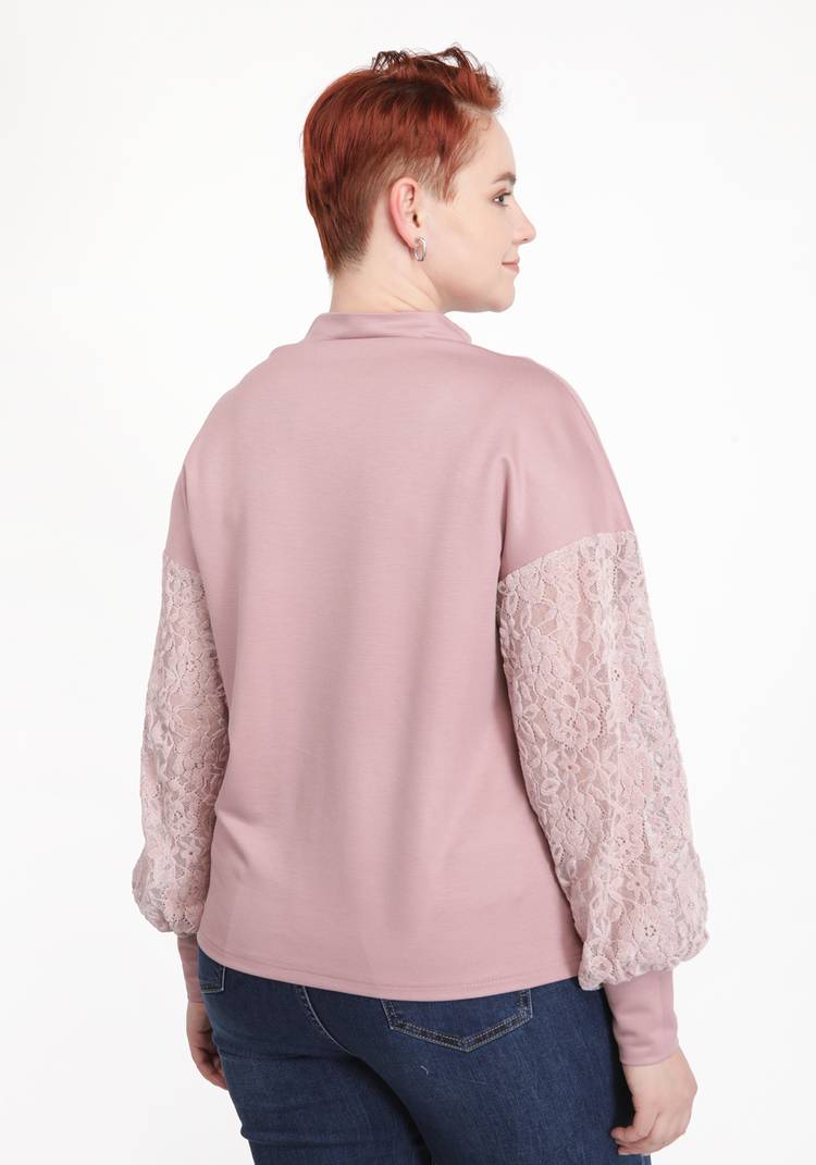 Джемпер с кружевной вставкой на рукавах шир.  750, рис. 6