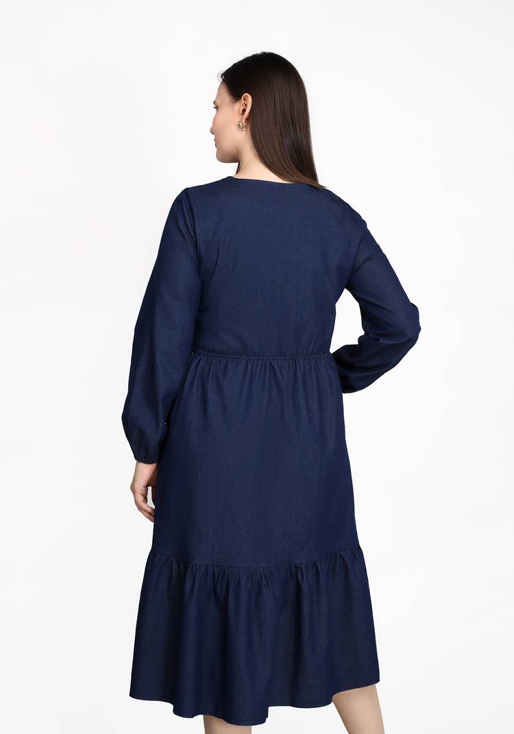 Платье ярусное джинсовое шир.  750, рис. 6
