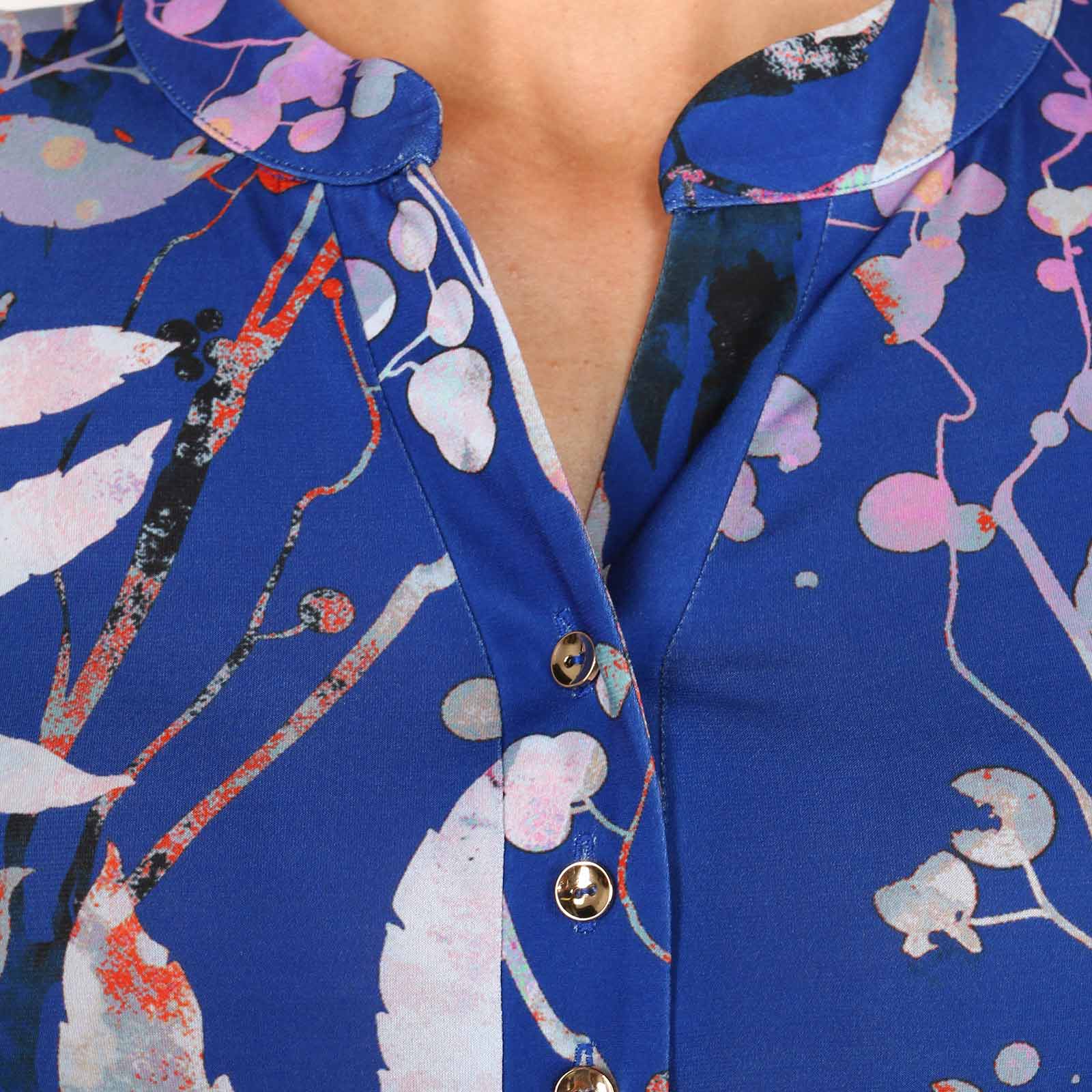Блуза с пуговицами и принтом Elletto Life, цвет синий, размер 48 - фото 7