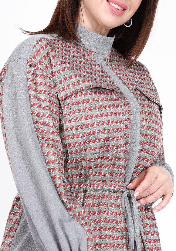 Платье комбинированное прямого кроя шир.  580, рис. 7