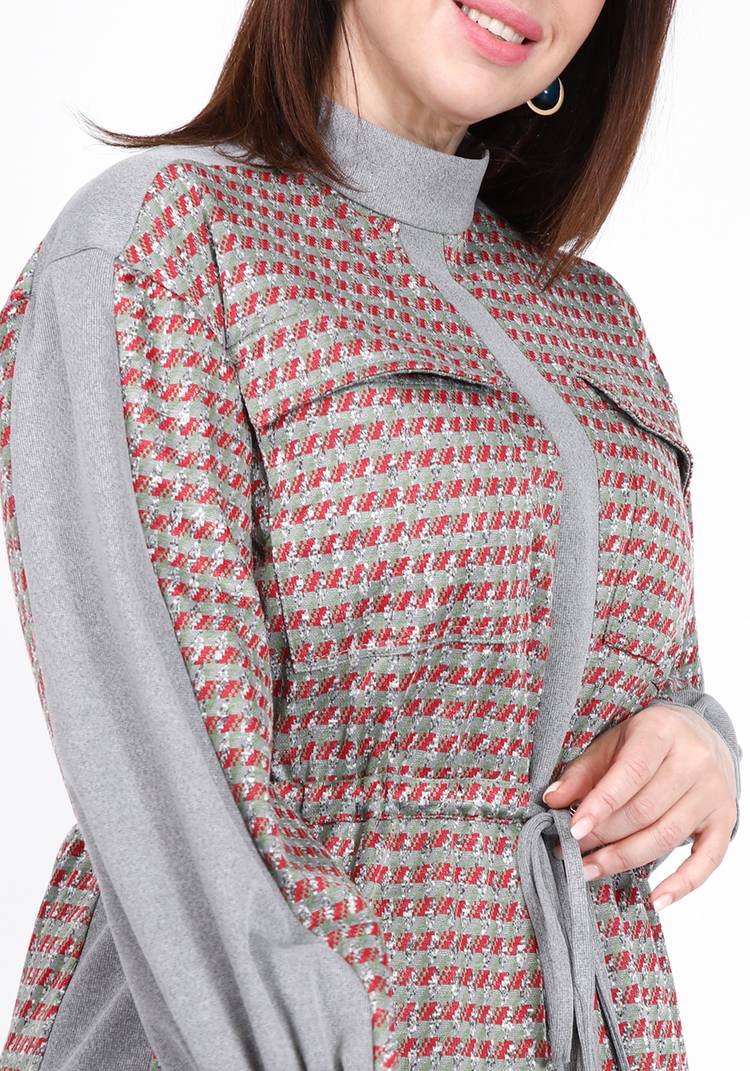 Платье комбинированное прямого кроя шир.  750, рис. 7