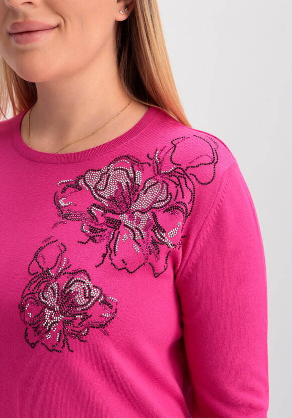 Джемпер с абстрактными цветами из страз шир.  580, рис. 6