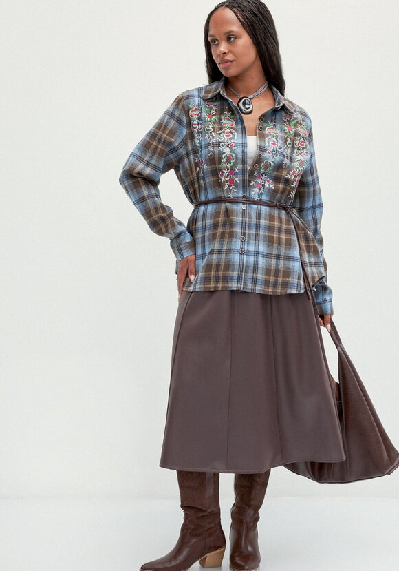 Рубашка в клетку с принтом шир.  580, рис. 7