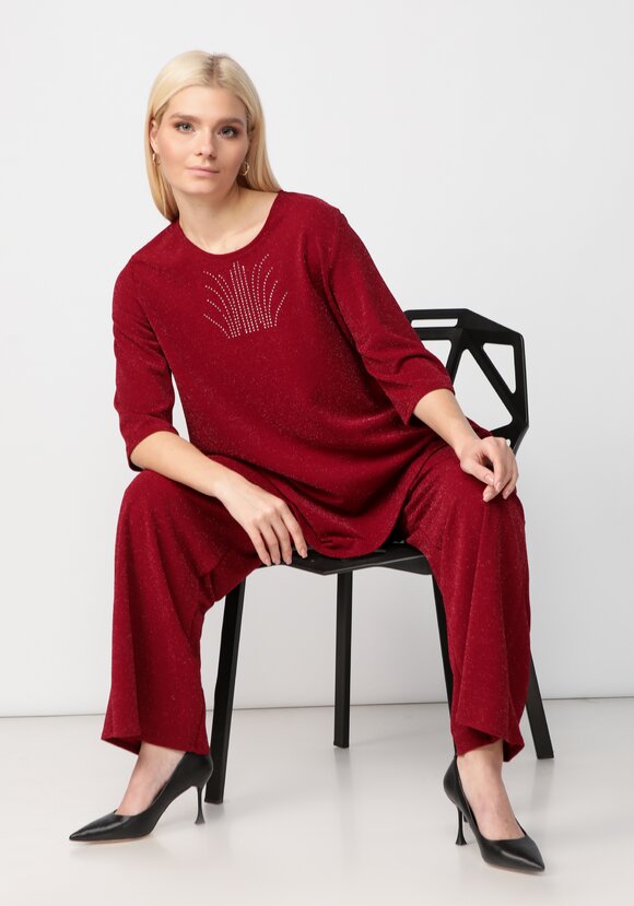 Блуза с метанитью и декором на груди шир.  580, рис. 34