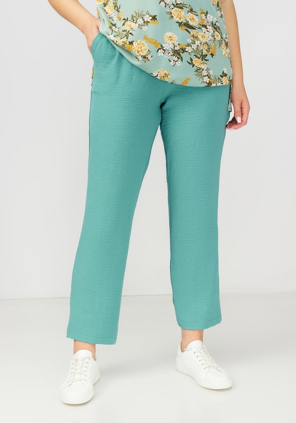 Брюки прямые от бедра с поясом на резинке шир.  580, рис. 16