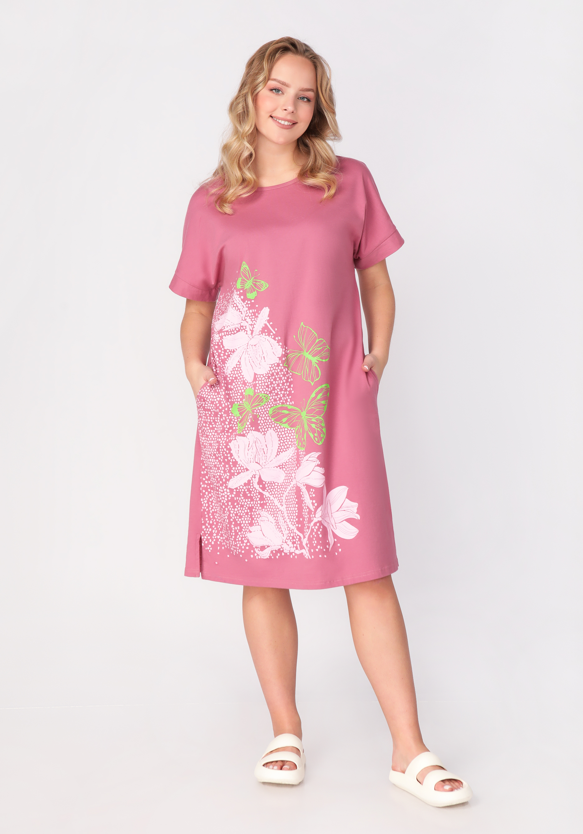 

Туника женская "Бабочки", Розовый