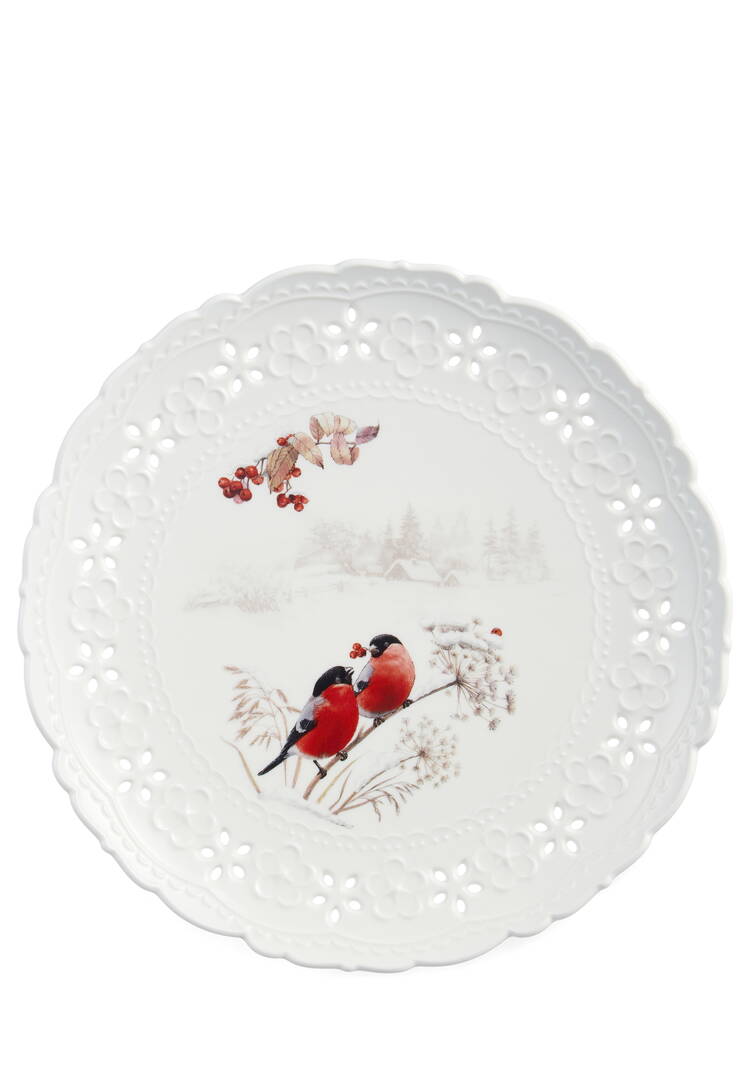 Набор фарфоровых тарелок Снегири, 2 шт. шир.  750, рис. 2