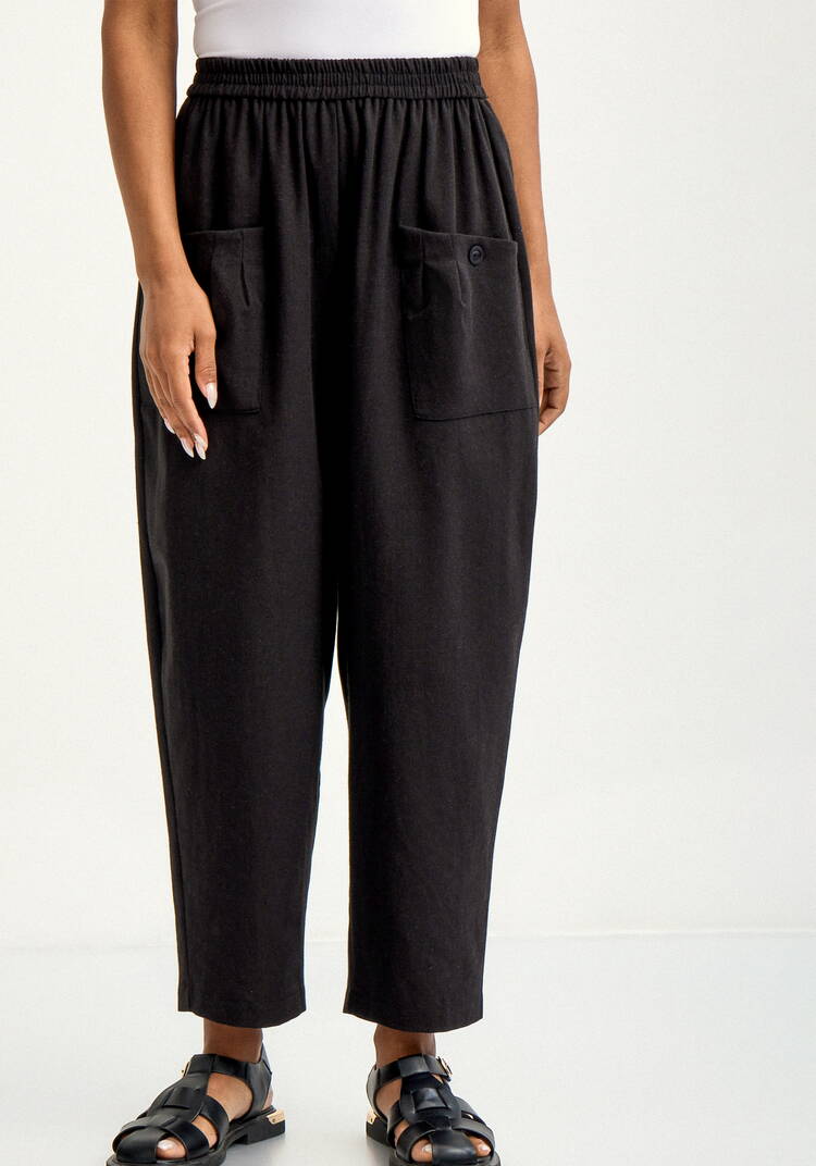 Брюки изо льна с карманами шир.  750, рис. 4