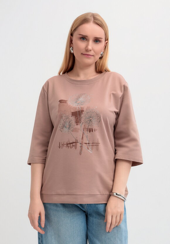 Блуза с длинным рукавом и цветочным рисунком шир.  580, рис. 9