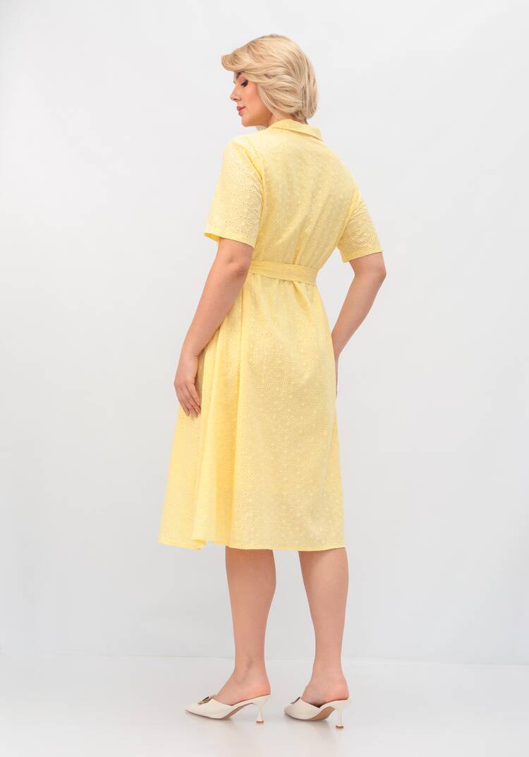 Платье из хлопка с поясом шир.  750, рис. 36