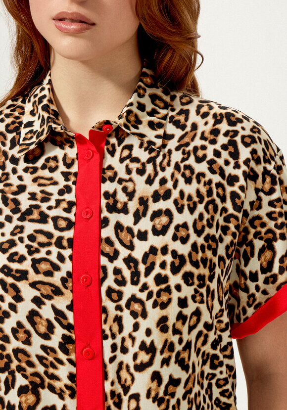 Блуза с анималистичным принтом шир.  580, рис. 5