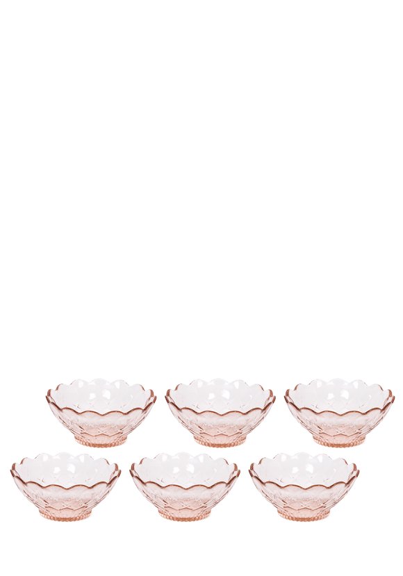 Набор из 6-ти салатников Розовое стекло шир.  580, рис. 1