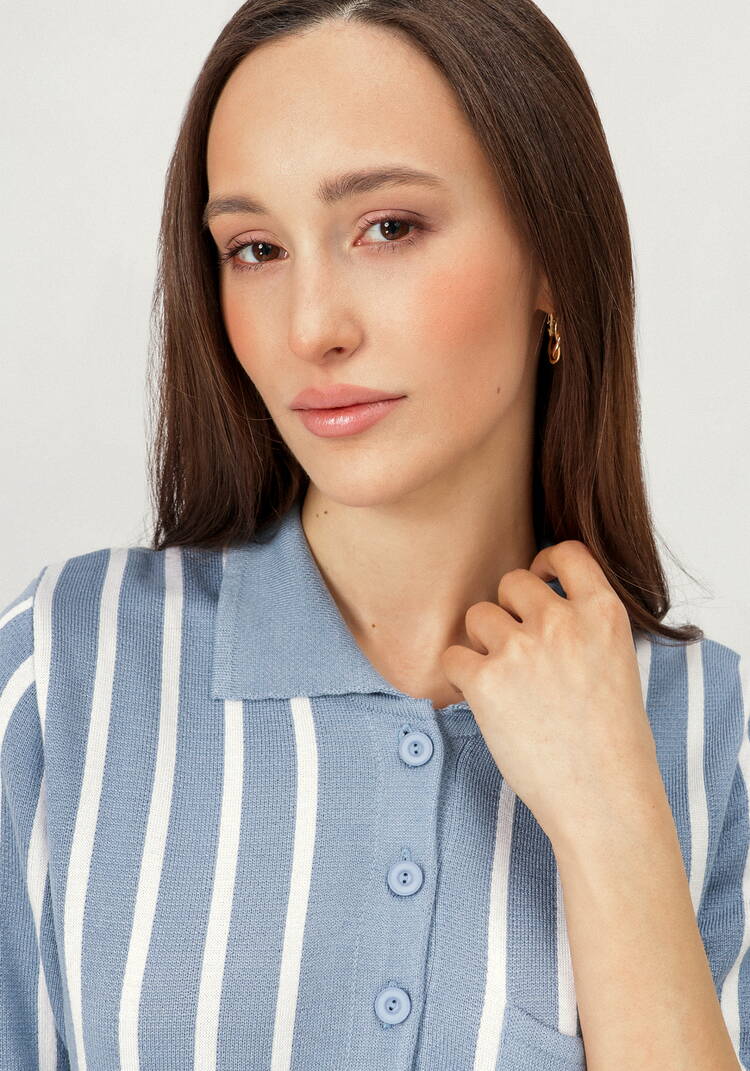 Джемпер-поло с вертикальной полосой шир.  750, рис. 5