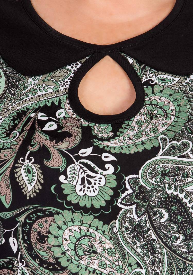 Блуза с восточным принтом и вырезом капля шир.  750, рис. 13