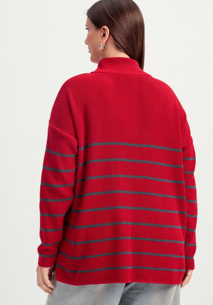 Джемпер в полоску с воротником-поло на молнии шир.  750, рис. 36