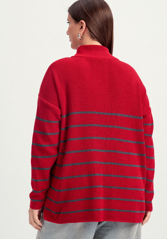 Джемпер в полоску с воротником-поло на молнии шир.  580, рис. 36