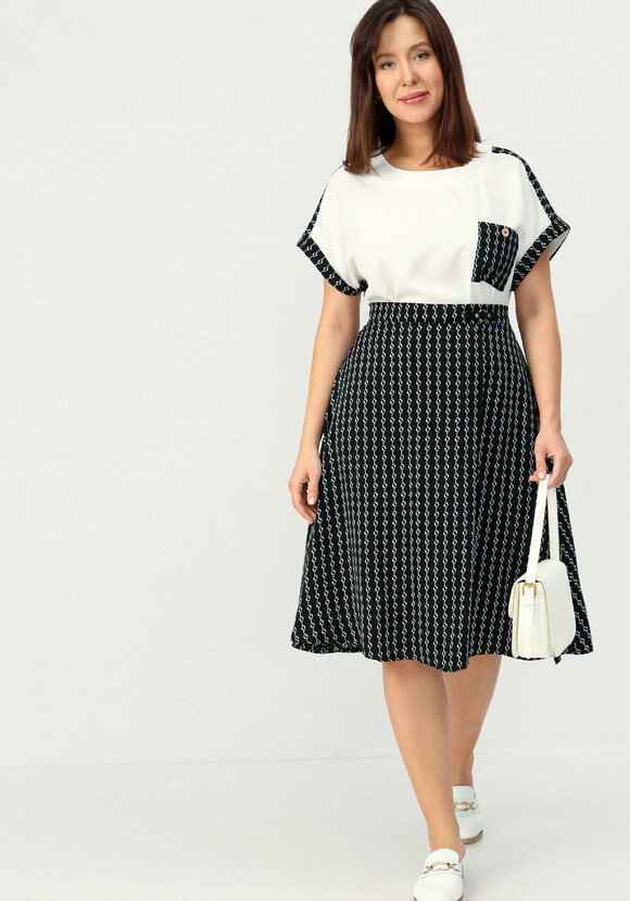 Юбка с принтом на запах шир.  580, рис. 17