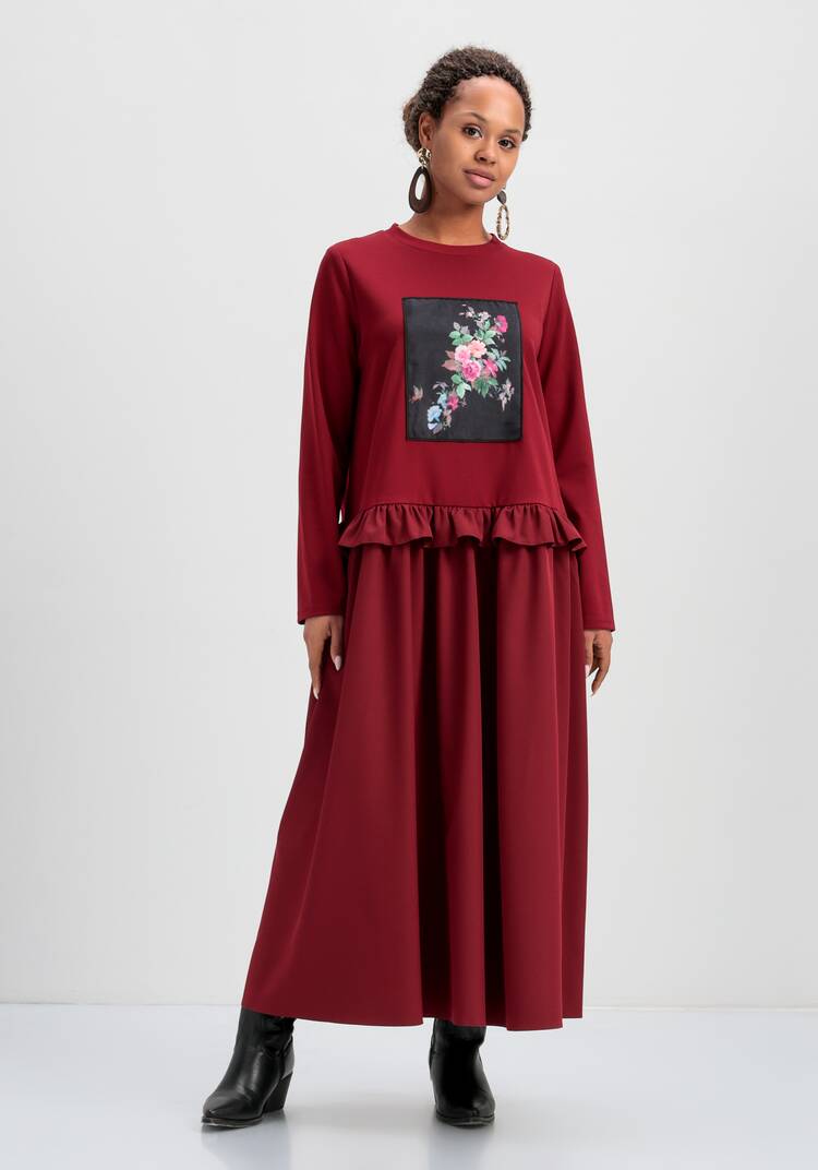 Платье с рисунком 3D шир.  750, рис. 4