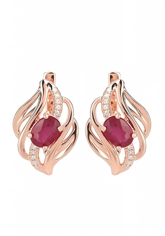 Серьги серебряные Азалия шир.  580, рис. 1