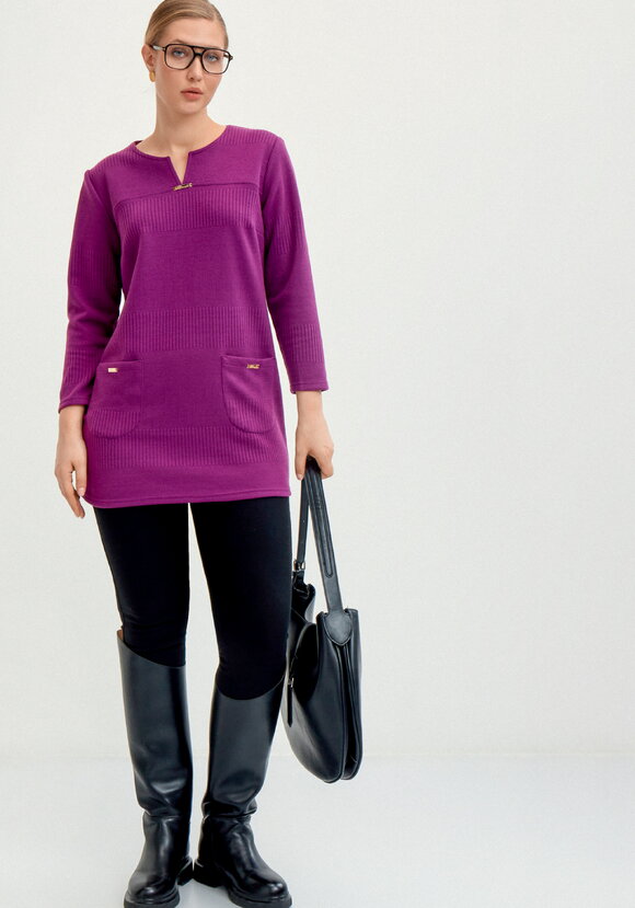 Блуза из трикотажа с кокеткой-впереди шир.  580, рис. 2