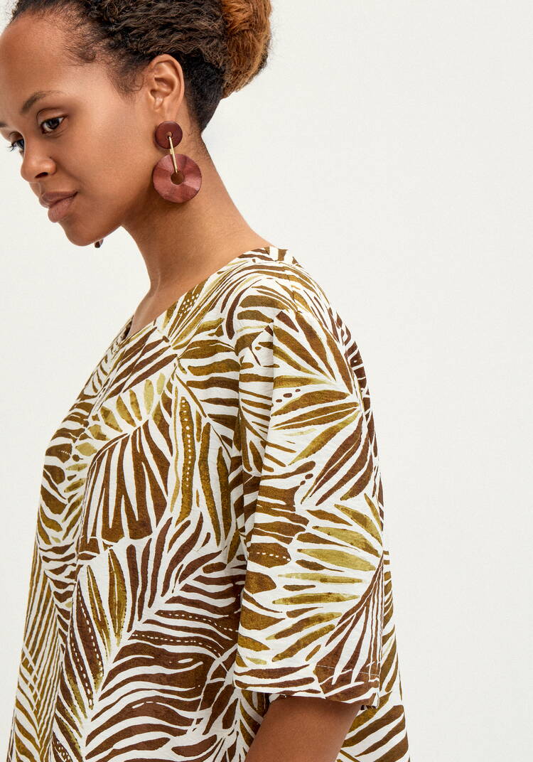 Блуза свободная с коротким рукавом и принтом шир.  750, рис. 6