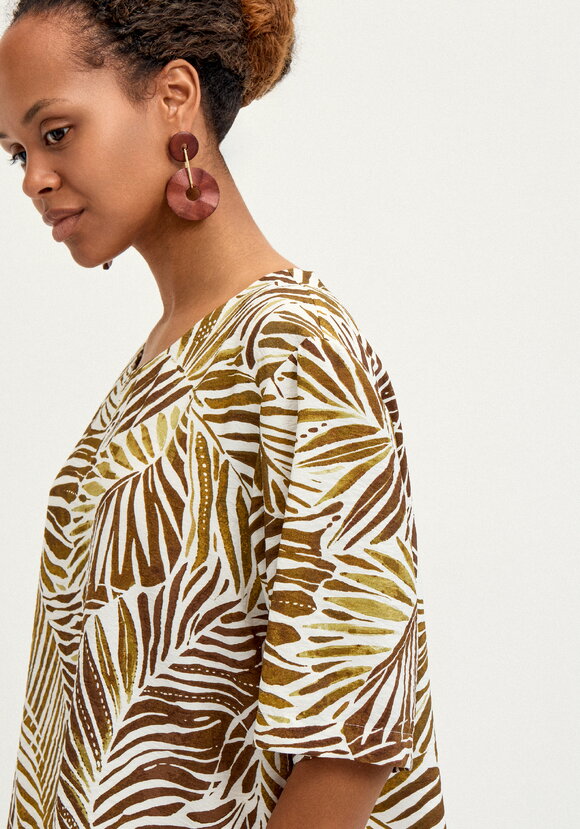 Блуза свободная с коротким рукавом и принтом шир.  580, рис. 6