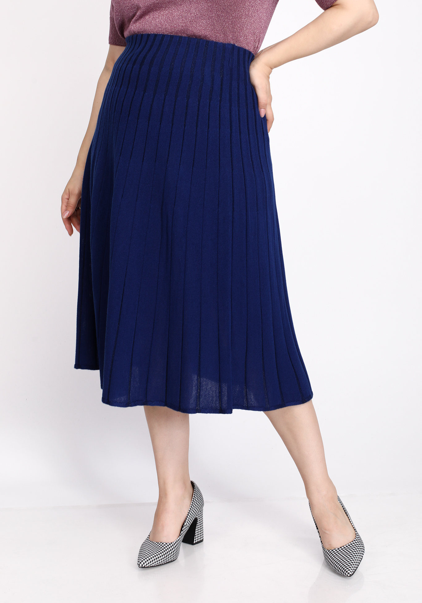 Юбка гофре вязаная с метанитью