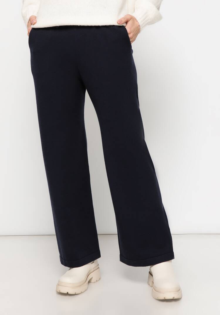 Брюки на резинке с вязаными карманами шир.  750, рис. 7