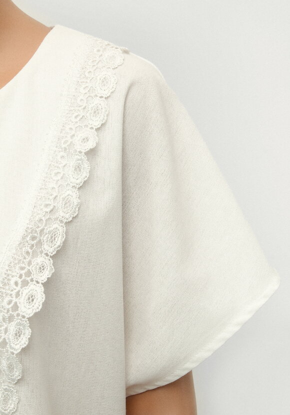 Туника из льна с кружевом Инга шир.  580, рис. 5