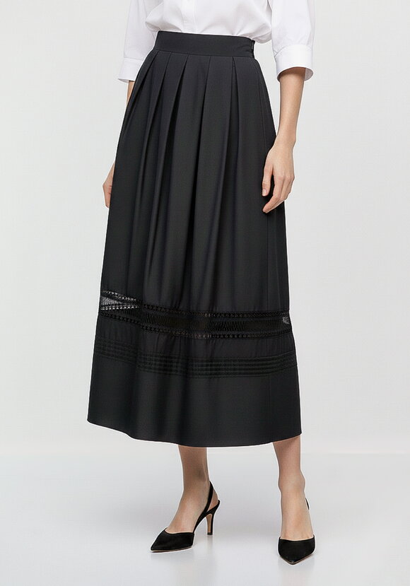 Юбка свободного кроя с кружевом шир.  580, рис. 4