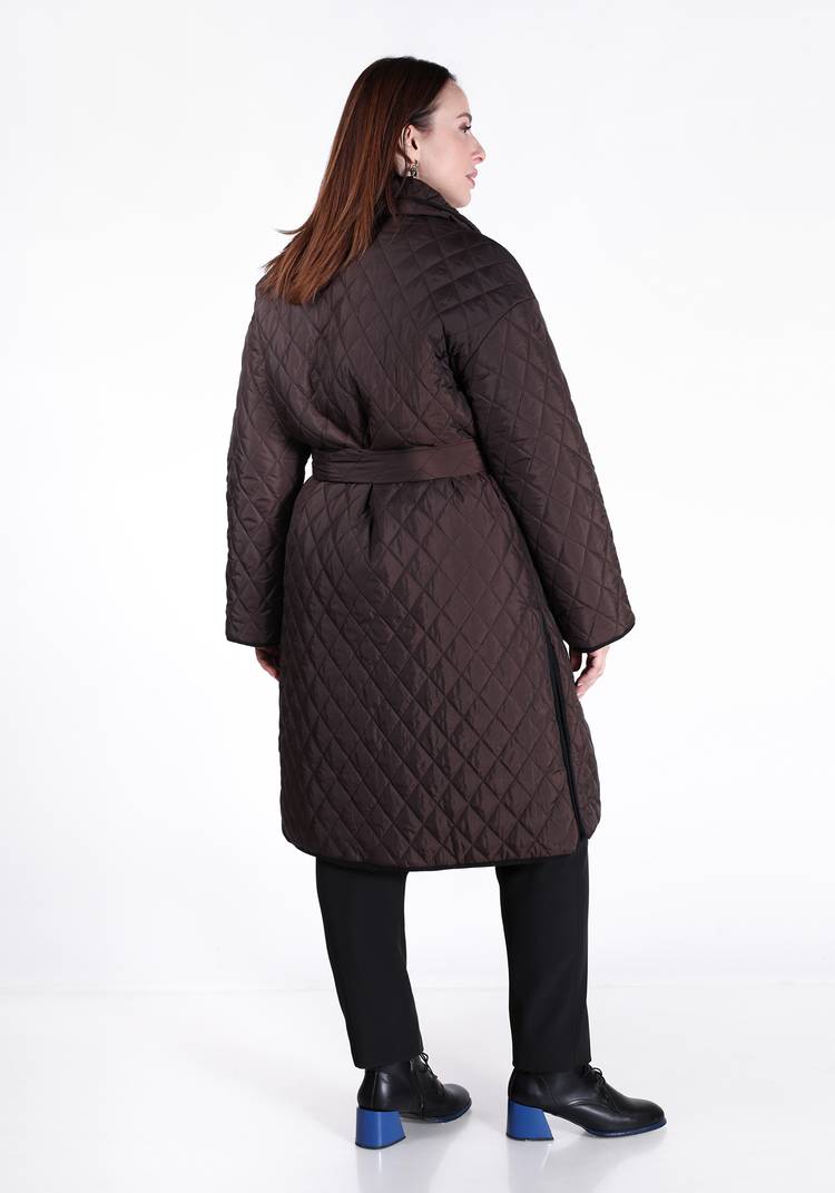 Пальто стеганое свободного кроя с поясом шир.  750, рис. 3