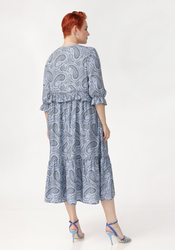 Платье принтованное с воланами шир.  580, рис. 2