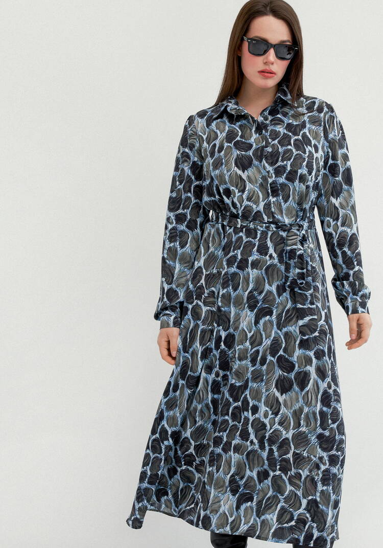 Платье-рубашка макси на пуговицах шир.  750, рис. 11