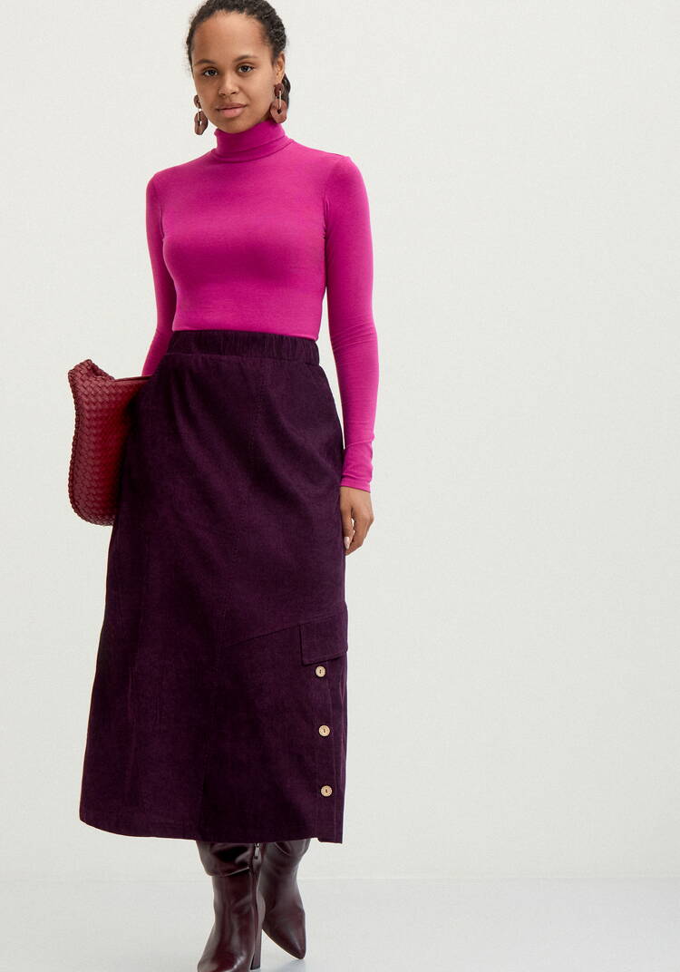 Юбка с декоративными пуговицами и клапаном шир.  750, рис. 1