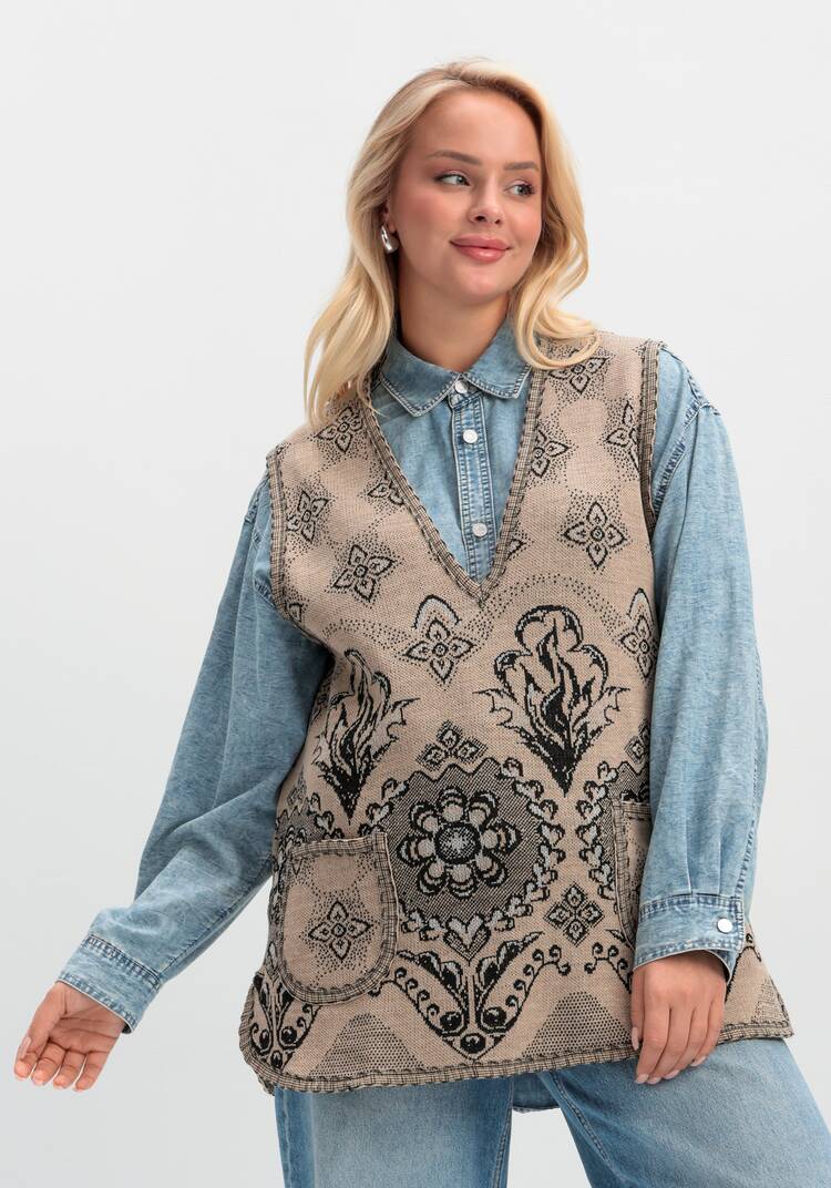 Жилет из шерсти Ласковое тепло шир.  750, рис. 38