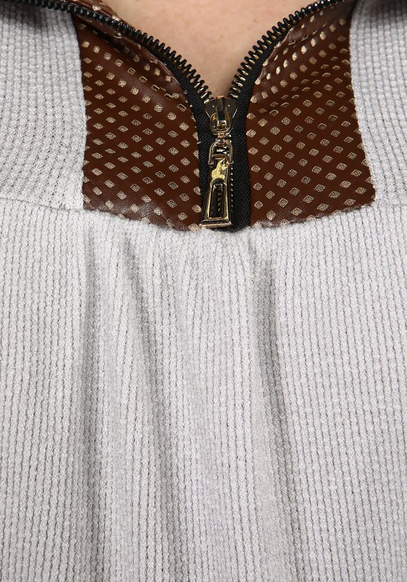 Джемпер с отложным воротом  на молнии шир.  580, рис. 4